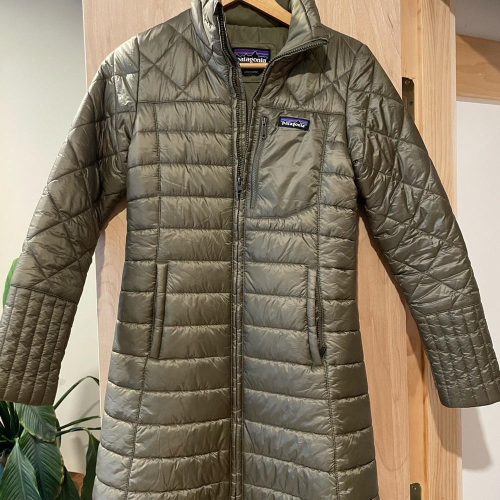 Patagonia Radalie Forest Green Long Puffer Coat